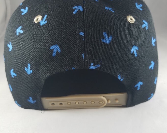 Beige with Blue Arrow Snapback Hat