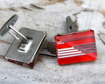 Vintage Cuff Links cufflinks red cufflinks groom cufflinks Soviet cufflink vintage Jewelry cuff links For men Jewelry Men cuff links old