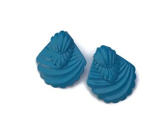 Vintage modern blue statement earrings