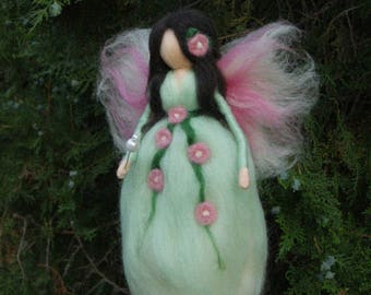 Wool needle felted fairy Waldorf fairy felted doll Waldorf Inspired Wool Fairy Ecofriendly Nursery Decor