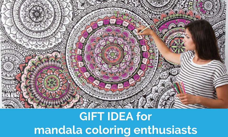 Large Wall Art Print to Color GIANT Mandala Coloring Mural