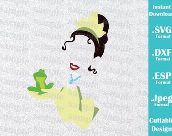 INSTANT DOWNLOAD SVG Disney Inspired Princess Tiana and the Frog for Cutting Machines Svg, Esp, Dxf and Jpeg Format Cricut Silhouette