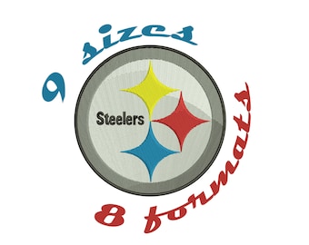 9 Sizes Pittsburgh Steelers Inspired Machine Embroidery Designs in 8 formats and 9 sizes