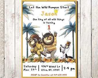 Where the Wild Things Are invitation, Where the Wild Things Are birthday, Where the Wild Things Are, where the wild thing are invitation