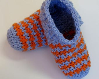 PATRON PDF No 13 Pantoufles rayures deux couleurs crochet femme, français, 3petitesmailles, chaussons, adulte