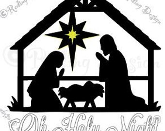 Oh Holy Night Nativity Scene SVG