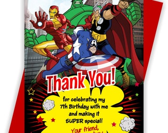 YOU PRINT - Avengers Birthday Thank you note, Avengers Thank you note, Avengers Thank you card, Super Hero thank you - THANKYOU5