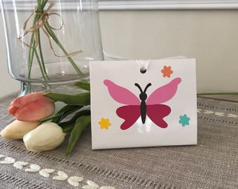 Butterfly Party, Gift Tote, Gift Bag, Gift Box, Euro Tote, Birthdays, Wedding Shower, Baby Showers Favors, Sets of 8,10,12,15,25
