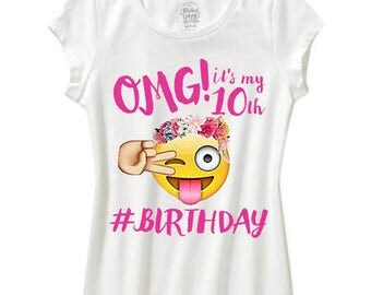 girls emoji shirt omg its my birthday emoji birthday shirt