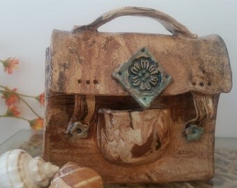 Ceramic sculpture,Sculpture Bag,ceramic handbag,Decorative Sculpture, Art Object,modern art,art and Collectibles,ceramic bag, pottery