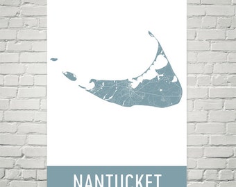 Nantucket Map, Nantucket Art, Nantucket Print, Nantucket Sign, Nantucket MA, Nantucket Wall Art, Map of Nantucket, Gift, Decor, Art