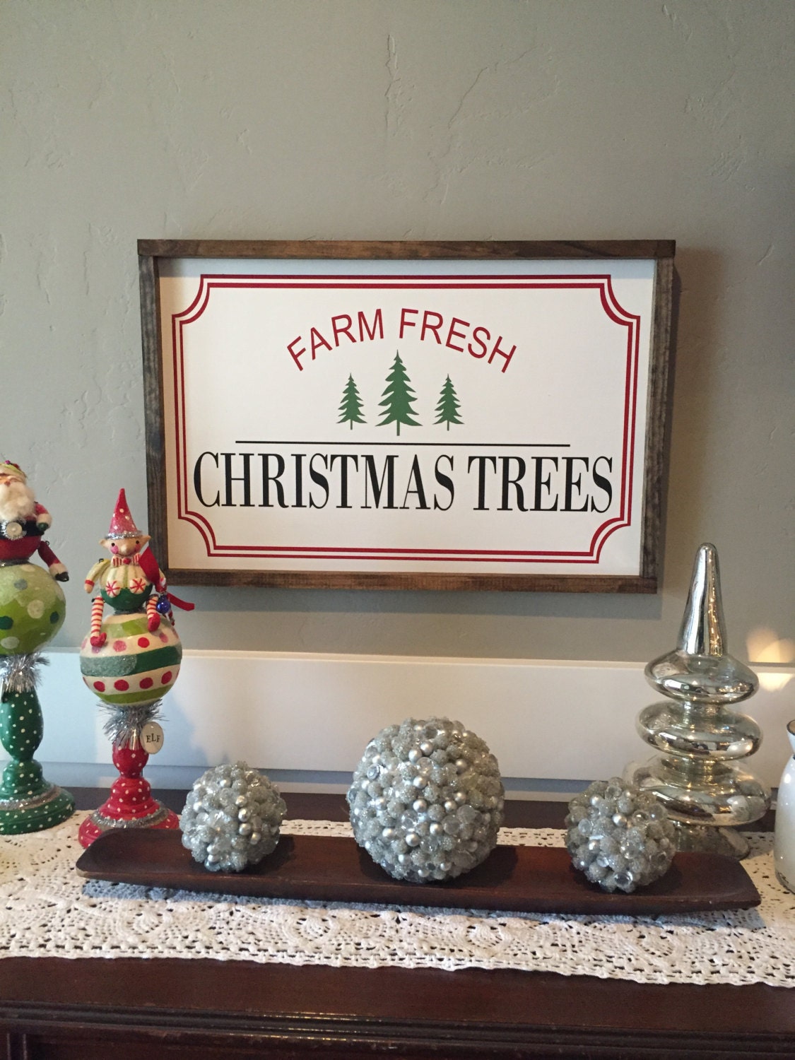 Farm Fresh Christmas Trees Sign Wood Christmas Sign