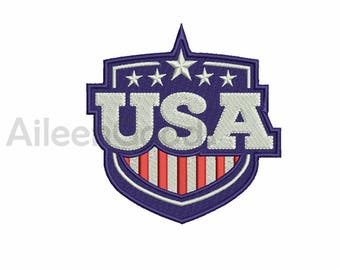 America Embroidery Pattern on Fabric