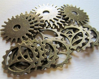 Metal Gears Steampunk Cogs Assorted Quantity 17 Style #9