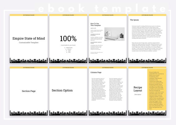 New York-Inspired Modern Minimalist | Customizable eBook Template | Google Docs / Windows Word DOCX / Mac Pages / A4 / Letter Available