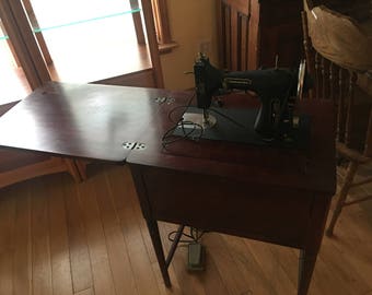 Sears Commander Rotary Sewing Machine Model No. 117.300, 1950's Sears Commander Sewing Machine & Desk,