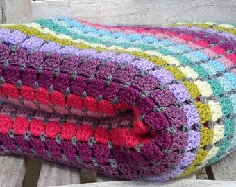 Crochet blanket kit - crochet throw - crochet afghan - beginner crochet - easy crochet pattern