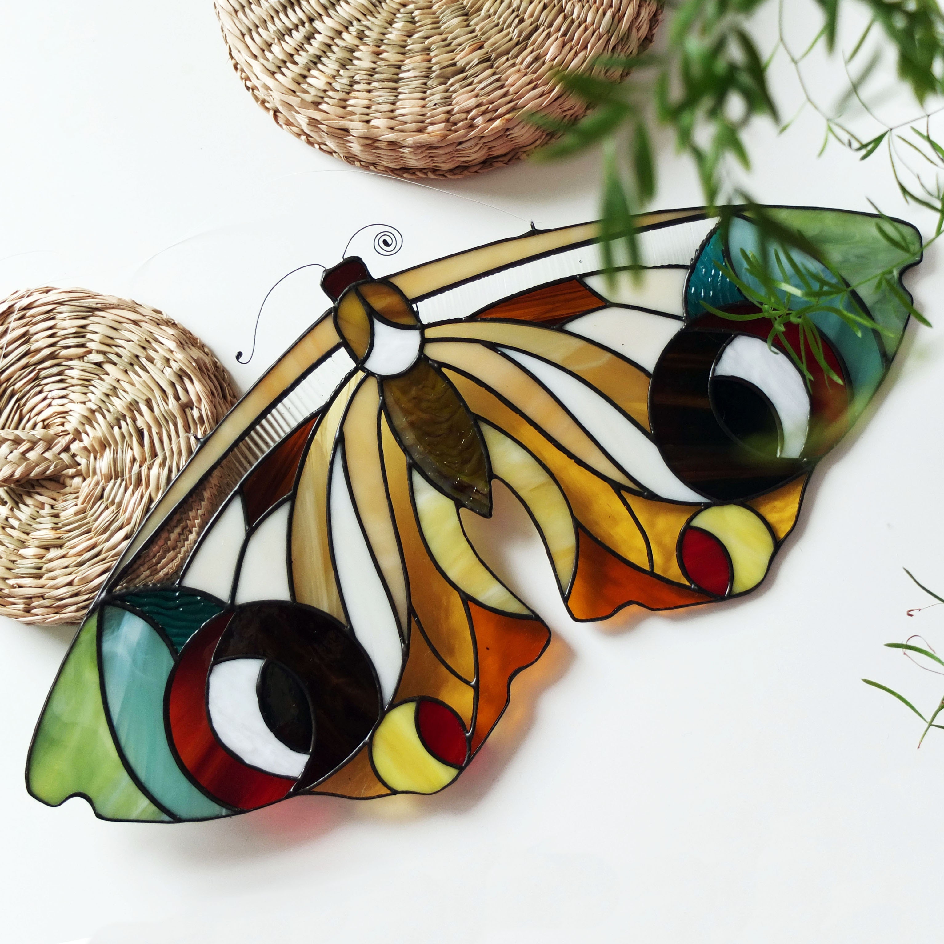 stained glass panel bug suncatcher original design