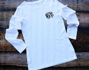 Monogrammed Raglan - Women's Monogram Shirt - Women's Monogram Baseball Tee - Girls Monogram Shirt - Monogram Tee - Personalized Shirt