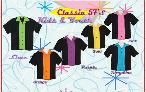 Kids Bowling Shirts Free Shipping Classic 57’s in 6