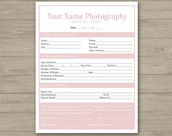 Client Booking Form - Photoshop Template for Photographers - PSD *INSTANT DOWNLOAD*