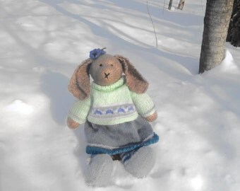 Bunny Rabbit Toy Knitted Toy Amigurumi Toy Bunny Kids Animal Handmade Knitted Bunny Plush Knit Toy Kids Toy Plush Doll Kids Gift Stuffed Toy