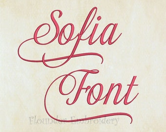 Sofia Embroidery Font 6 Size Embroidery Designs Fonts INSTANT DOWNLOAD