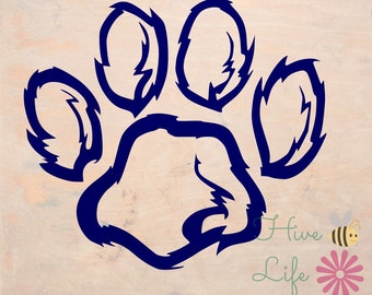 Paw Print SVG * Digital Download Paw Print SVG * Panther Tiger Paw SVG Dxf Png File * Circut Paw file download * Bear Paw * Silhouette Svg