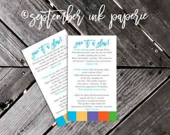 Rodan + Fields Mini Facial Instruction Business Card