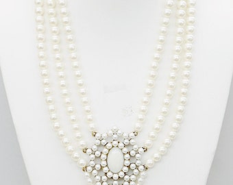 3pcs Sun \u0026 Floral Faux Pearl Beaded Necklace
