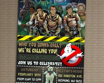 Ghostbusters Invitation, You Print Invitation, Ghostbusters Birthday, Ghostbusters Invite, Ghostbusters Birthday Party Invite