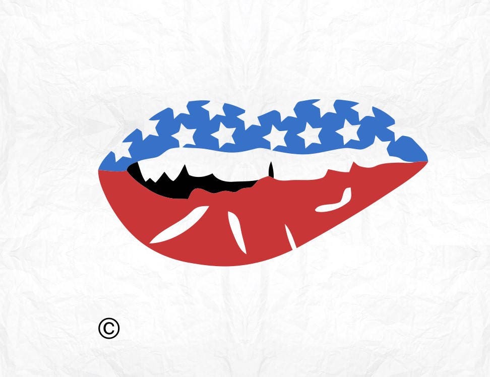Download Lips Lip American flag SVG Clipart Cut Files Silhouette ...