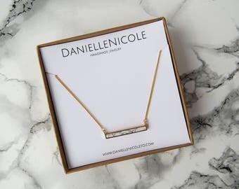 Dainty Marble Necklace,Marble Bar Necklace, Pendant Necklace, Simple Necklace, Boho Necklace, Boho Chic, Statement Jewelry, Everyday Jewelry