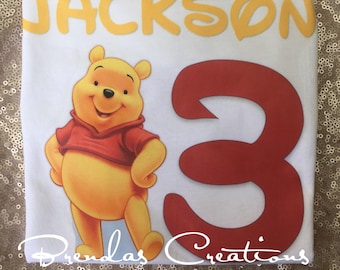 Winnie the Pooh, Winnie the Pooh Birthday Shirt, Winnie the Pooh Birthday outfit, Winnie the Pooh Shirt, Winne the Pooh customized Shirt