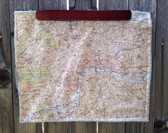 LONDON map blanket - England baby minky security blankie - small travel blanky, lovie, lovey, woobie - 13 by 16 inches