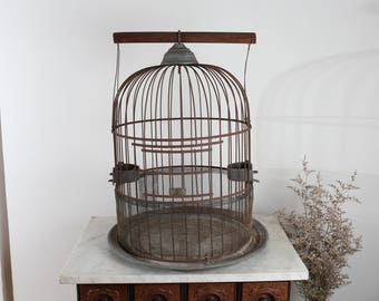 Hendryx Antique Bird Cage - Vintage Bird Cage - Industrial Cage