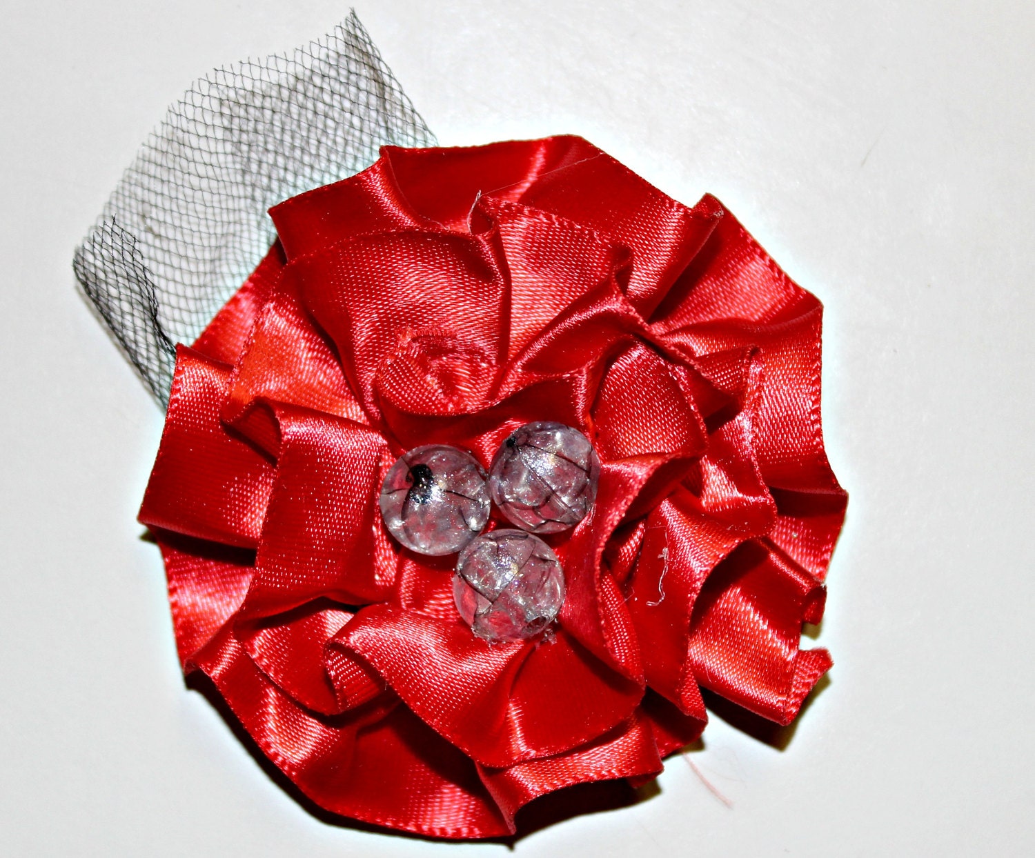 Red and Gray Decorative Stick Pin Sets And Red Silk Trim 