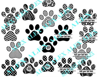 70% OFF, Paws Svg, Dog Svg, Cricut Cut Files, Dog Paws Svg Files, Dxf, Png, Eps File, Paws Monogram Svg, Paws Split-Monogram Svg,Silhouette