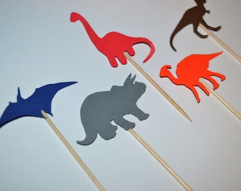 Dinosaur Cupcake toppers/ Food picks - (Set of 15)