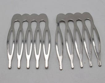 20 Pcs 5 Teeth Blank Metal Hair Combs
