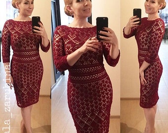 Woman Crochet Summer Lace Dress Monique Instant download PDF crochet pattern Detailed Tutorial handmade gown evening gown vacation summer