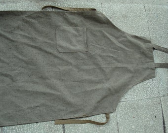 Green Canvas Apron/ Vintage Military Army Apron/ Industrial Apron/Soviet Cold War Apron/1980s/Unused
