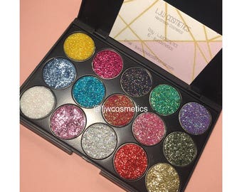15 pan pressed glitters eyeshadow palette