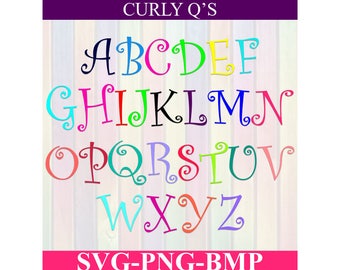 Curly font svg | Etsy