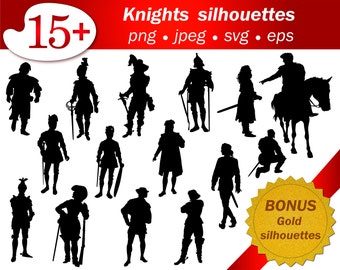 Knights pirate SVG Silhouette cameo cricut PNG vector editable men silhouette Medieval scenes and theatre silhouettes. Editable vector