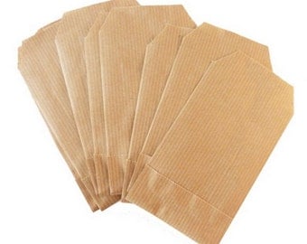 x 100 Mini size kraft paper bags- 7 x 12 cm - Wedding kraft paper favor bags - Birthday