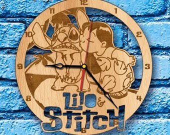 Lilo and Stitch clock disney easter gift disney honeymoon disney quote sign disney just married best day ever engaged 30th birthday gift