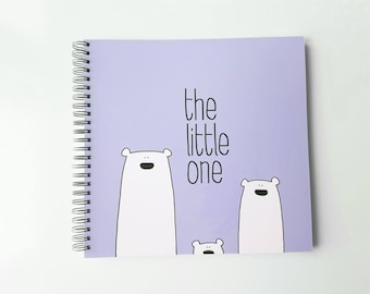 Polar Bears PURPLE - Baby memory book with Winter colors, Straight, LGBT, Lesbian, Gay, Same sex parents