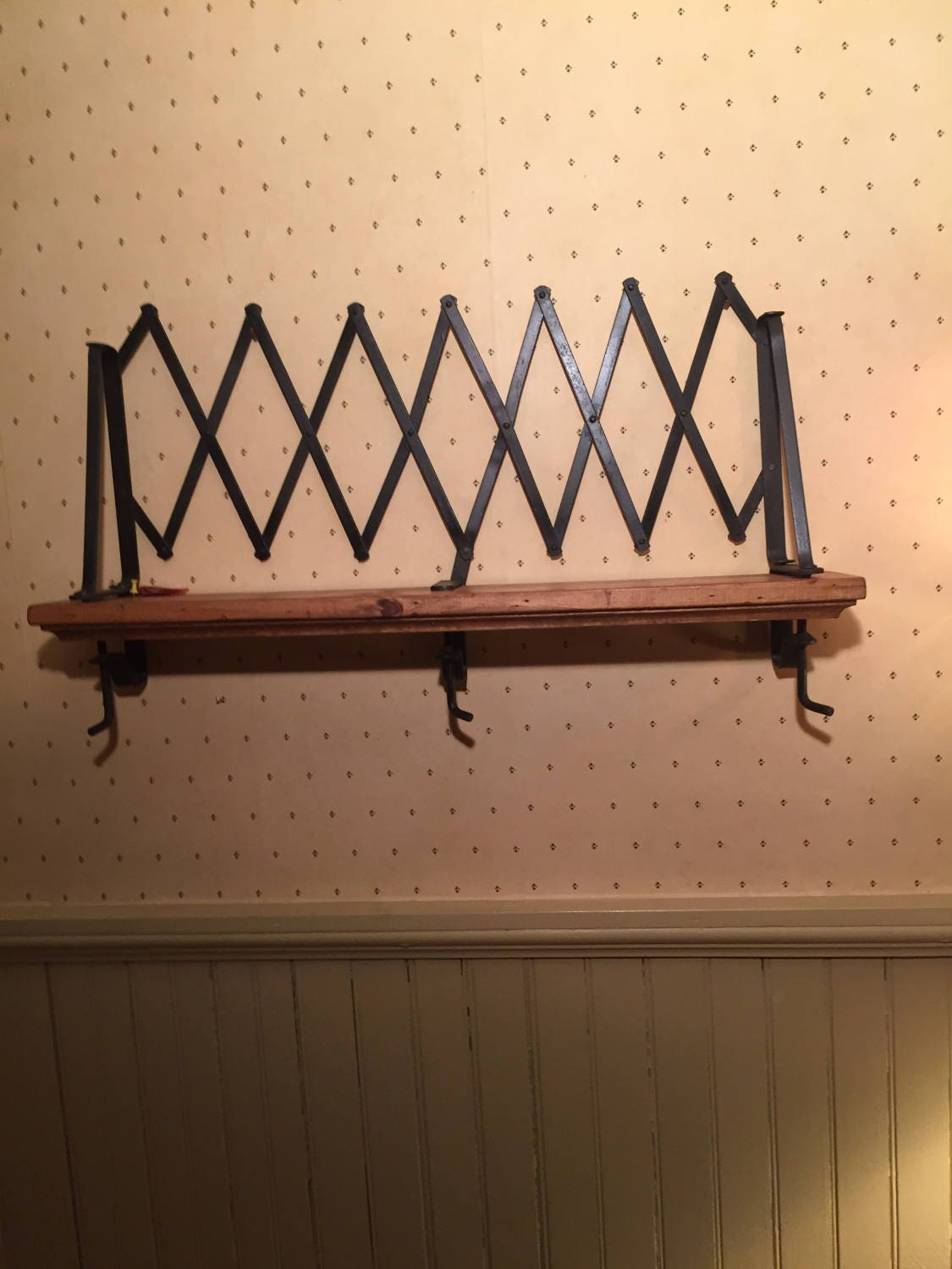 Vintage Car Running Board Luggage Rack Wooden wall shelf