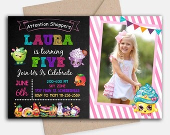 Shopkins Invitation/ Shopkins Birthday/ Shopkins Birthday Invitation/ Shopkins Party/ Shopkins Card/ Shopkins Invite/ Shopkins Images